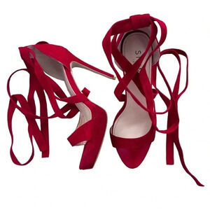 Simmi London - women’s size 9 Red Open Toed Heels